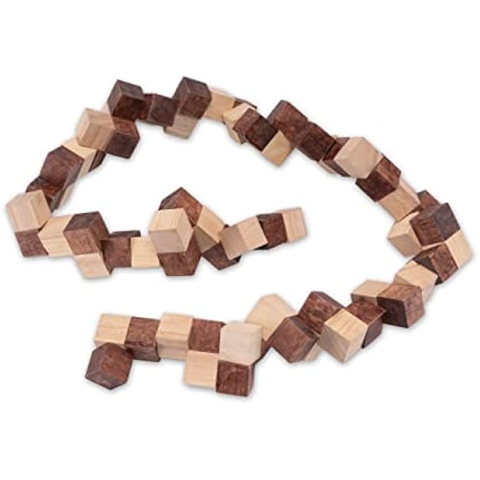 SNAKE CUBE 4 X 4 SIZE L - 8 X 8 X 8 CM - SNAKE CUBE - CUBE SNAKE - 3D PUZZLE - THINKING GAME - PUZZLE GAME - PATIENCE GAME - LOGIC GAME MADE OF FINE WOOD - Image 4